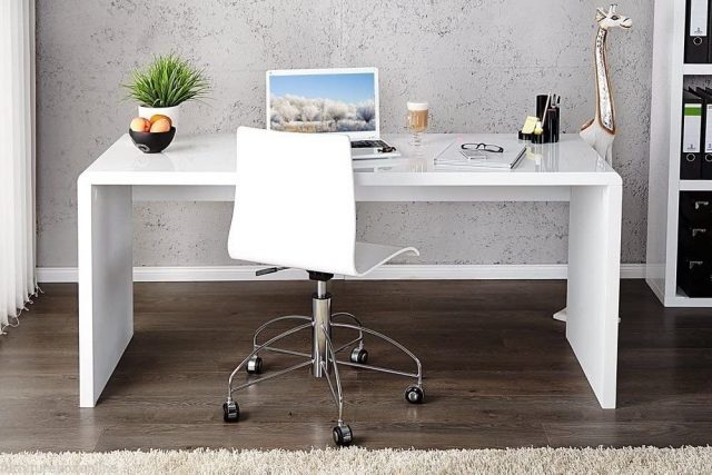 enzo white gloss desk